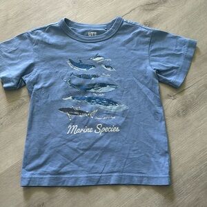 Toddler Uniqlo Tshirt, Sealife, T-shirt Blue 3-4Y